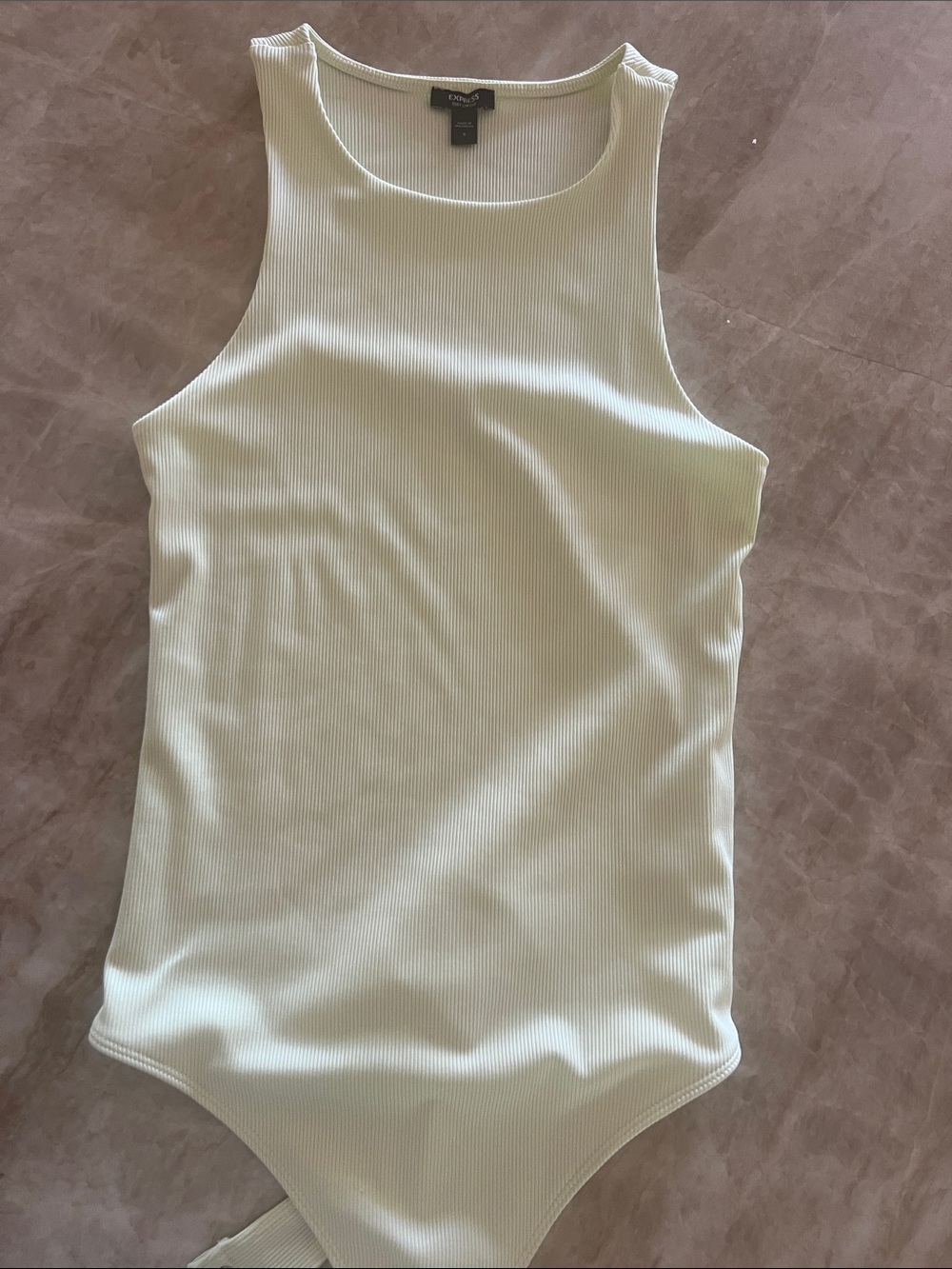 Express Body Contour Ribbed Bodysuit. Soft lime color. Size small.